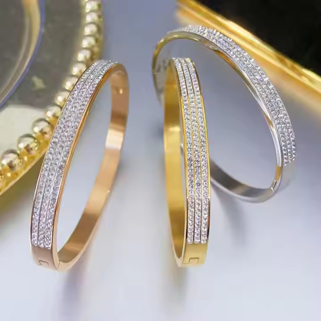Luxury Stainless Steel Bangles - Set of 5