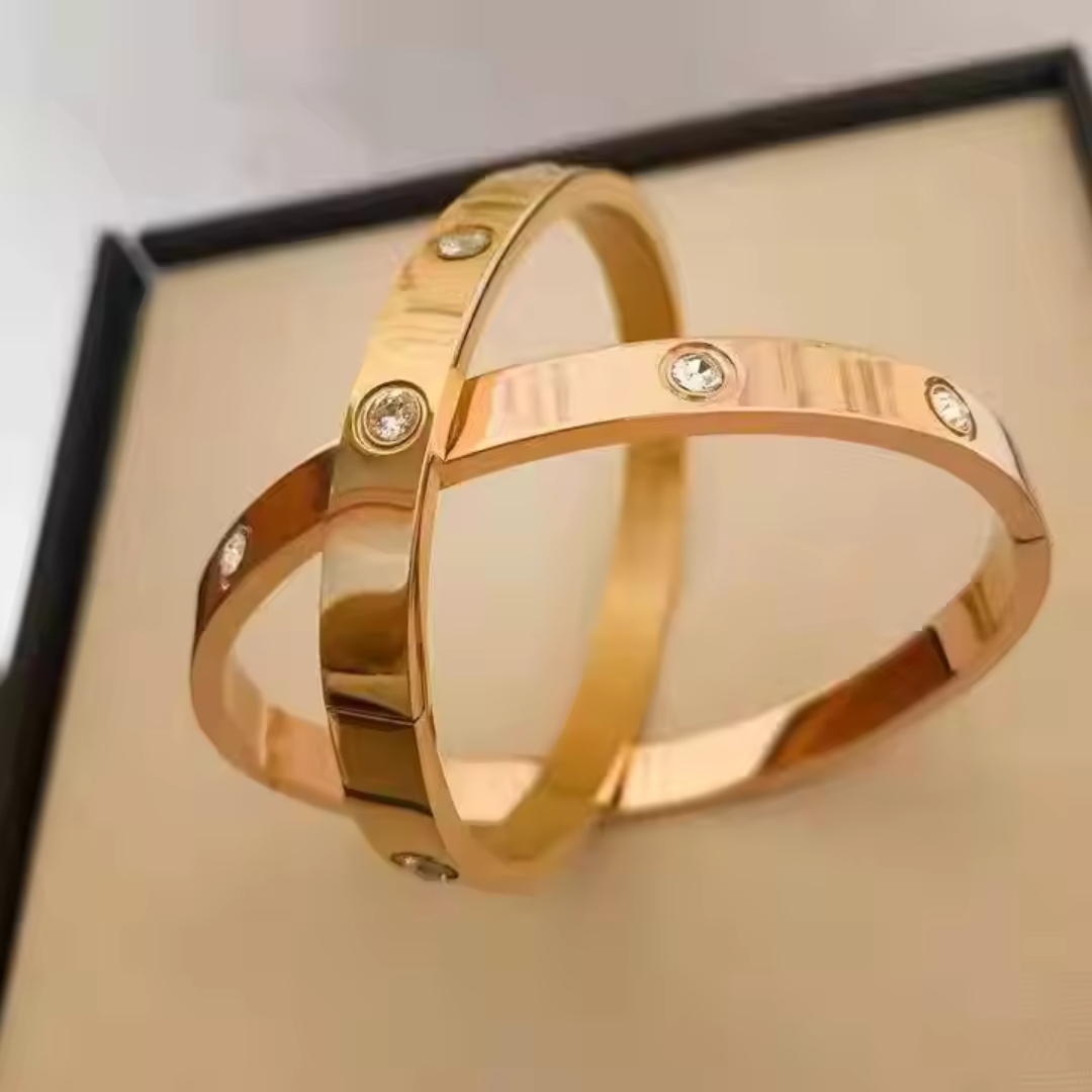 Luxury Stainless Steel Bangles - Set of 5